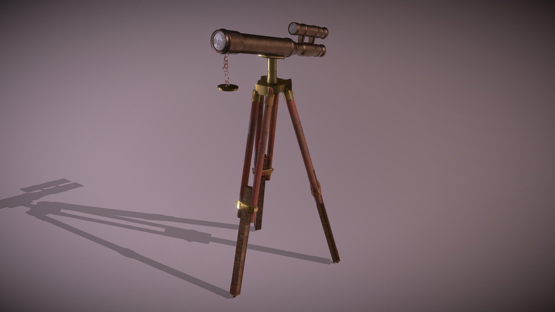 Antique Telescope & Tripod - Download Free 3D model by Alanna S (@AlannaArts) 3d model