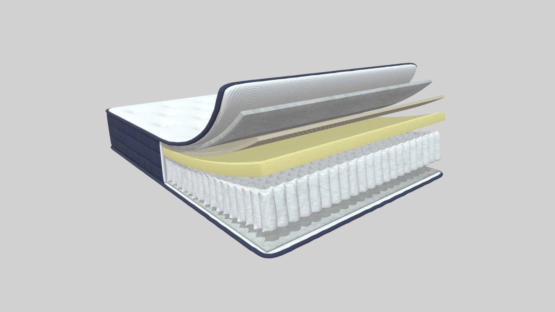 Ortho latex plush mattress - 3D model by brunocpinheiro 3d model