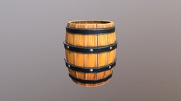 Stylized Wooden Barrel woodenbarrel, stylizedbarrel, lowpoly, stylized