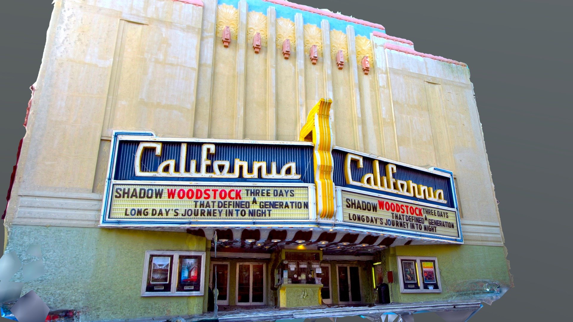 1930s art deco California Cinema in Berkely California     


 Created in RealityCapture from  68 images
 - California Cinema, Berkely California - Buy Royalty Free 3D model by John Toeppen (@toeppen) 3d model