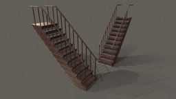 Staircases lamp, wooden, stairs, half, library, walking, double, creepy, landing, railings, elegant, unrealengine, horrorgame, turning, substancepainter, substance, unity, architecture, staircase, pbr, gameasset, wood, interior, horror, banister
