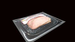 Sliced Bacon food, ham, packaging, meat, package, pork, beef, bacon, sausage, slice, salami, sliced, packaging3d