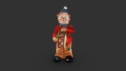 Clown with Drum drum, clown, circus, statuette, band, figurine, 3dscanning, cymbals, photogrammetry