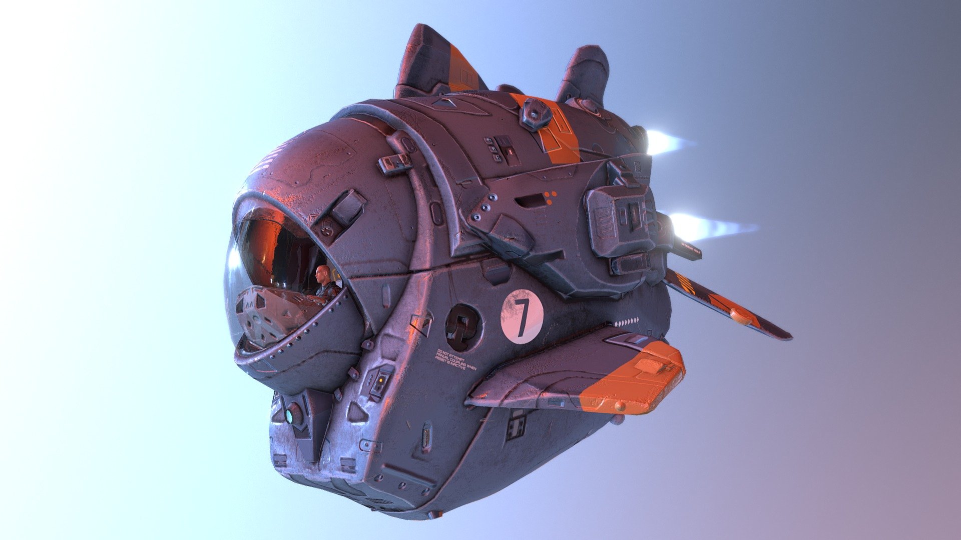 A small scout ship which was made entirely in Zbrush and Substance painter.

To see some renders, head over to https://www.artstation.com/artwork/dDq4e - Scout Ship - 3D model by scottrobinson 3d model
