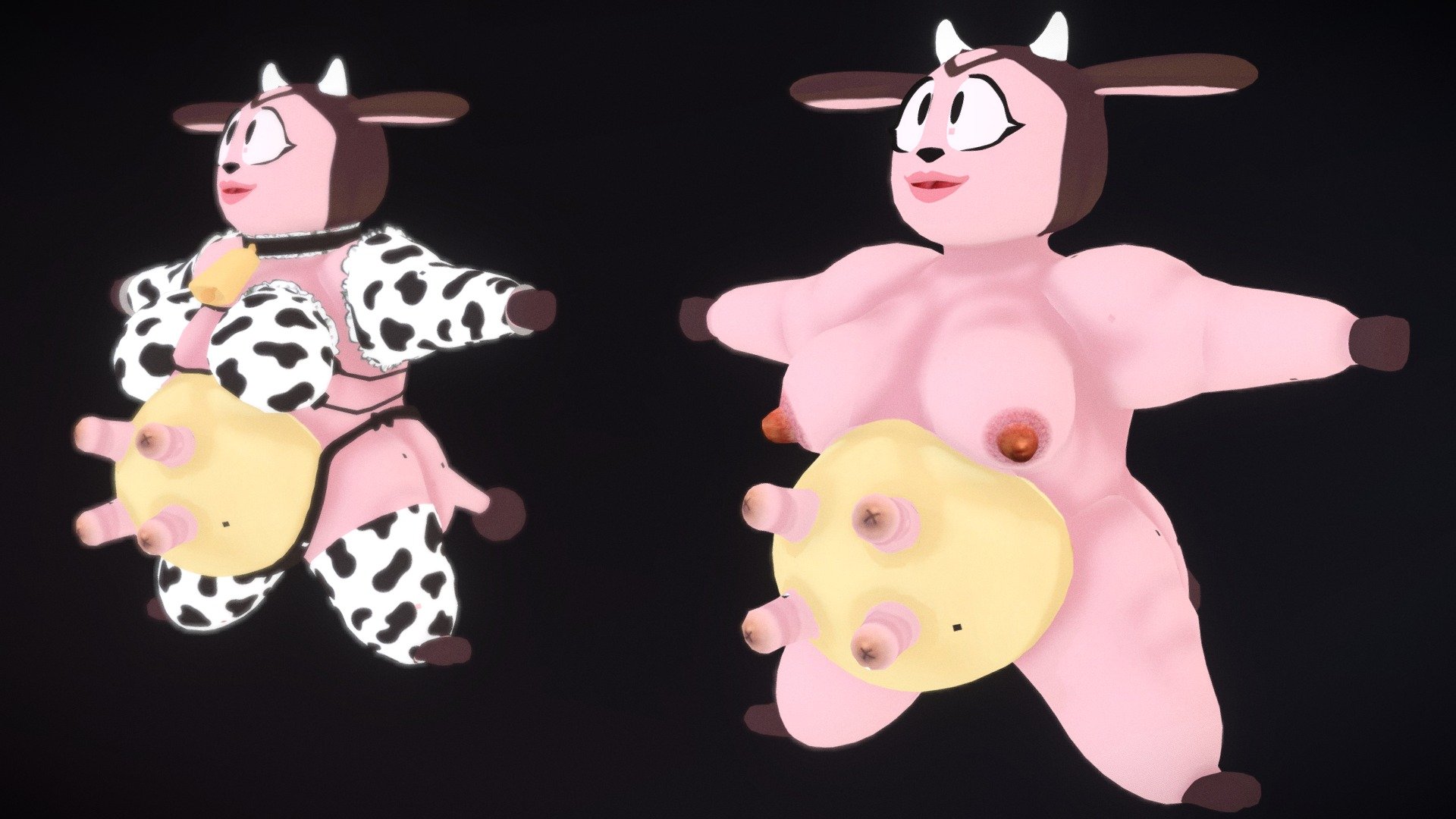 &lsquo;Fully Modeled' Miltank Milk Maid character model. 

FBX + Maya file included.
Base Colour + Roughness + Opacity main texture channels included 3d model