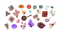 Item Collection object, item, handpainted, lowpoly, low, poly