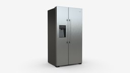 Fridge-freezer Bosch KAD93VBFP food, two, ice, front, cooler, equipment, appliance, metal, kitchen, refrigerator, fridge, cold, freezer, bosch, 3d, pbr, electric, door, kad93vbfp