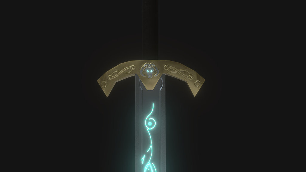 A sword as detailed as possible designed to work at low resolution for video games on tablets and pc 3d model