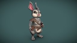 Rabbit Traveler rabbit, animals, character, stylized