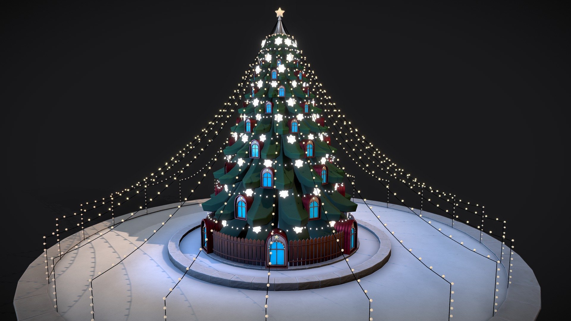 New Year Tree model.
PBR Metal-Roughness 8192 x 8192 Textures. 
Overlapping UV’s. 
Real-World Scale. 
Made in Maya, Marmoset Toolbag and Substance Painter. Happy Holidays!
 - Stylized New Year Tree - Download Free 3D model by Enkarra 3d model