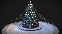 Stylized New Year Tree tree, lights, winter, fun, prop, santa, xmas, christmas, gift, holiday, ferry, downloadable, newyear, celebration, stylized, decoration, magic
