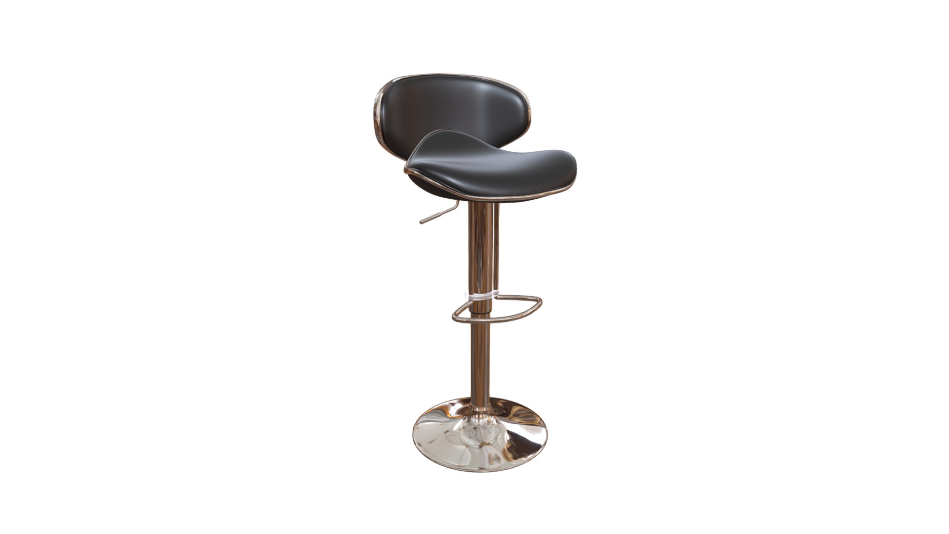 With high back and plush seat, the Fly has the most comfort for a barstool. It has a leatherette seat, a hydraulic piston, and an chrome plated foot rest and steel base. www.zuomod.com/fly-bar-chair-black - Fly Bar Chair Black - 300130 - Buy Royalty Free 3D model by Zuo Modern (@zuo) 3d model