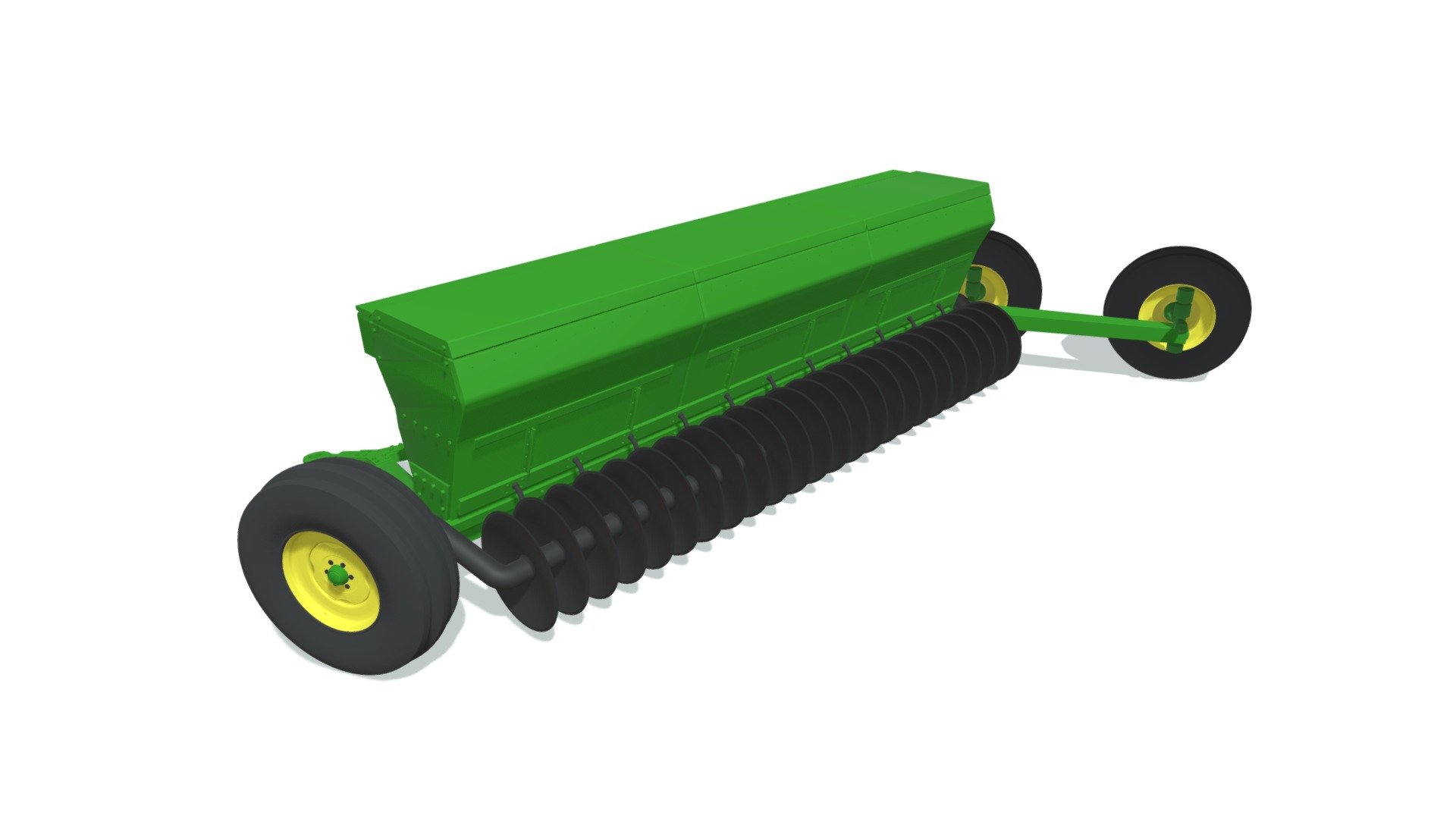 Detailed 3d model of seed drill planter 3d model