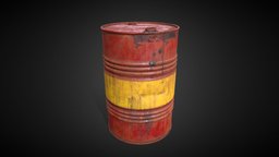 Rusty Oil Barrel barrel, oil, prop, vintage, retro, rusty, old, substancepainter, substance, asset, game, industrial