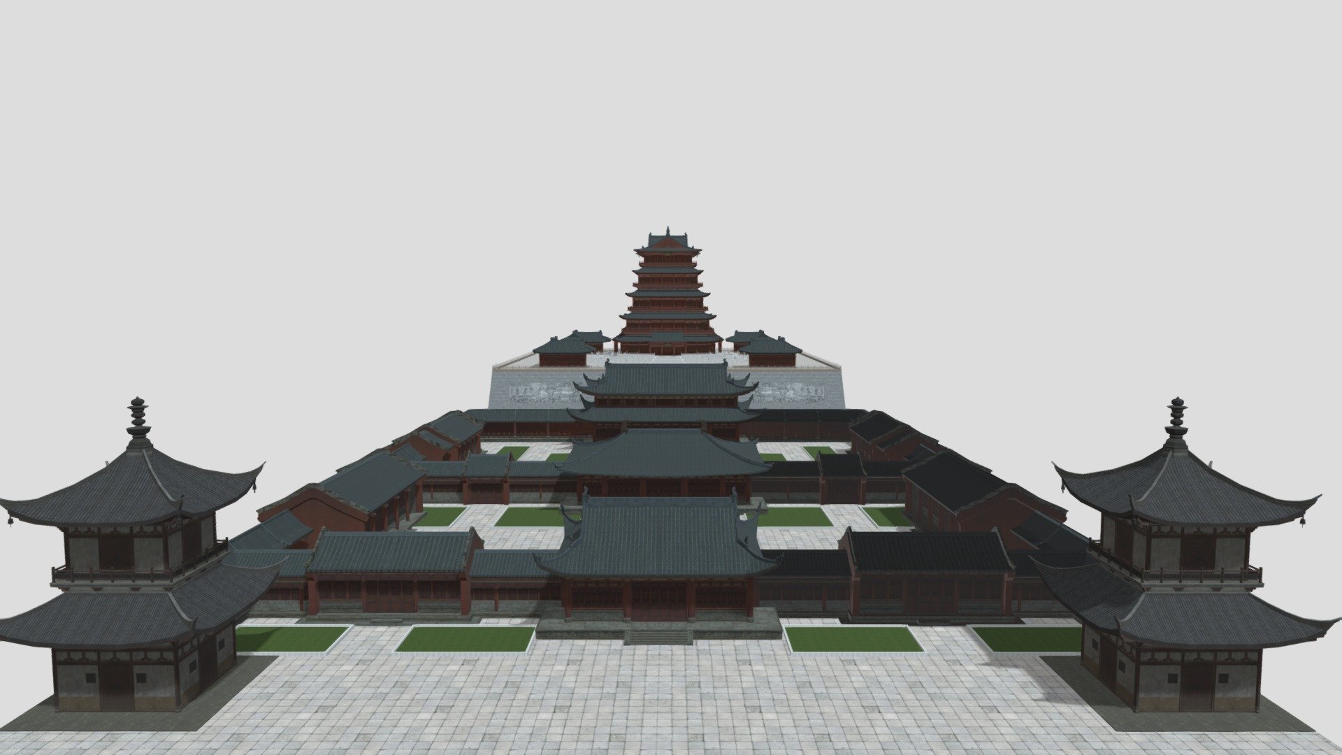 来自中国的古建筑，加速啊加速制作 - Chinese ancient buildings - 3D model by 孙嘉谡 (@sunjiasu) 3d model