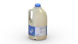 Supermarket Milk Bottle 03 Low Poly Realistic