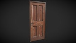 Old wooden damaged door PBR