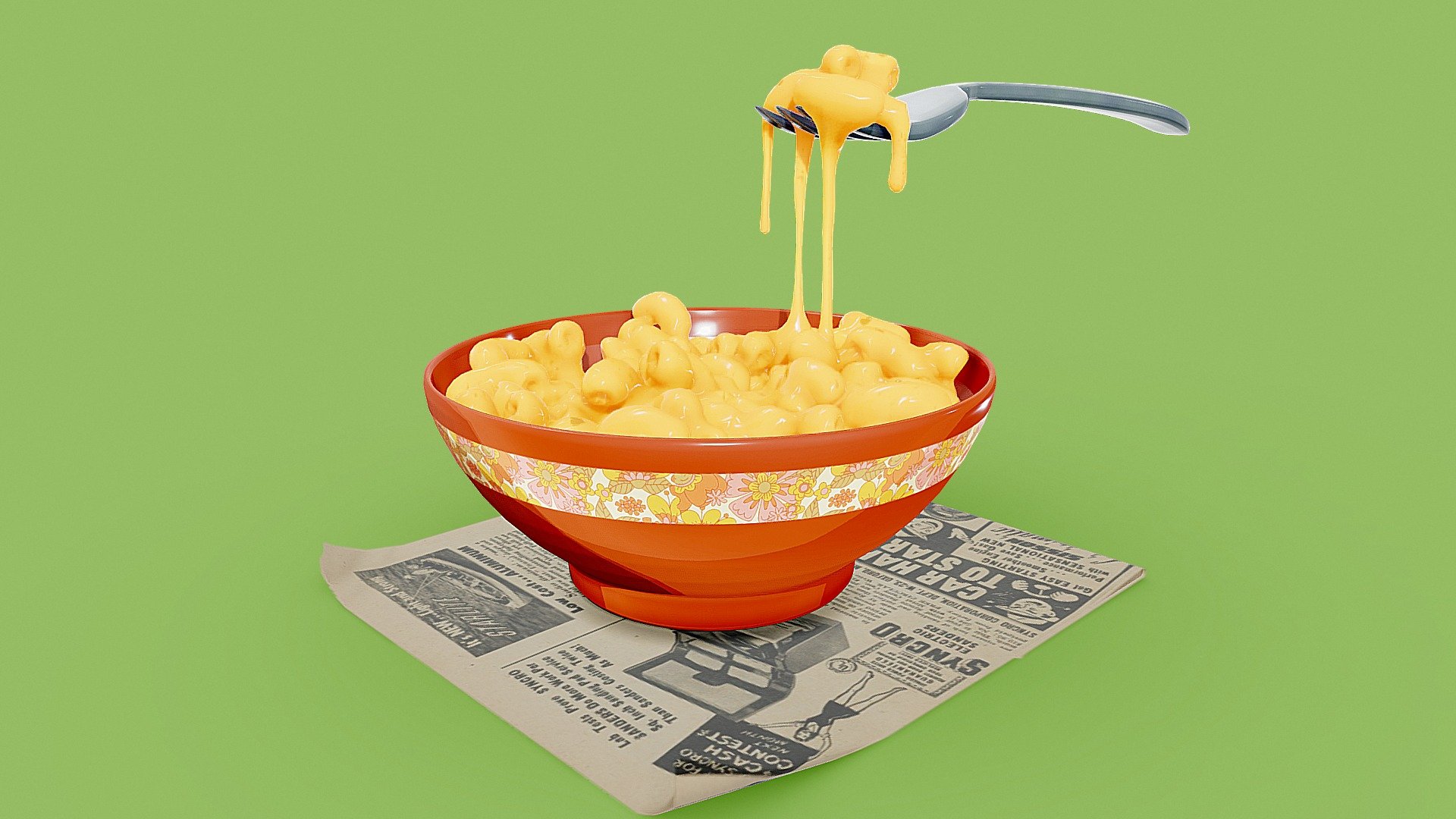 Mac and cheese in a bowl - Macncheese - 3D model by naira001 3d model