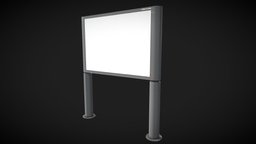 Sign billboard, public, cartel, advertising, sing, outdoors, low-poly, pbr, lowpoly