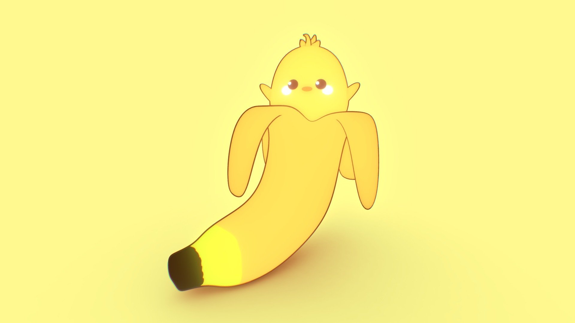 Lil sussy Duck in Big Banana very cute i think uWu - Cute Duck in Banana - 3D model by SOBOL (@sbl-cool) 3d model