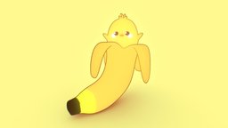 Cute Duck in Banana