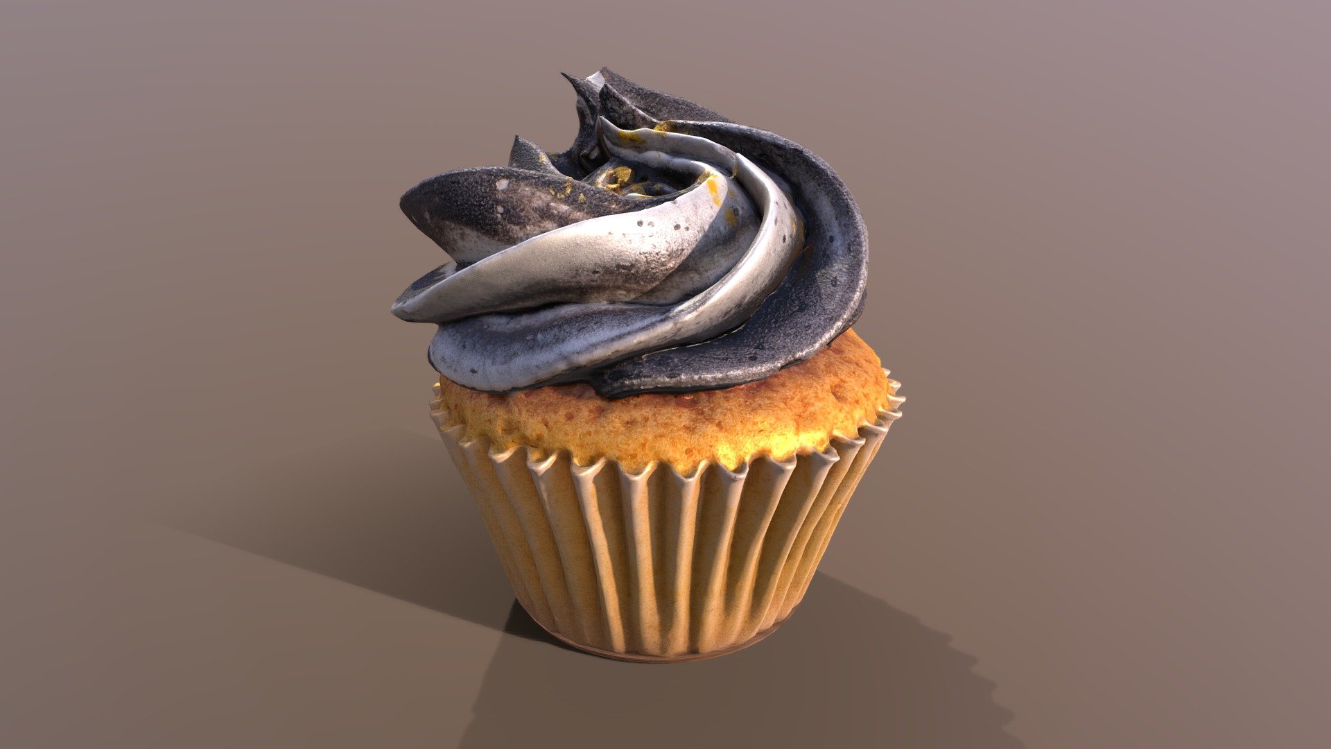 This elegant Golden Flakes Cupcake model was created using photogrammetry which is made by CAKESBURG Premium Cake Shop in the UK. You can purchase real cake from this link: https://cakesburg.co.uk/products/premium-plain-silk-road-cupcake-box?_pos=19&amp;_sid=e5fef477b&amp;_ss=r

Textures 4096*4096px PBR photoscan-based materials Base Color, Normal, Roughness, Specular) - Elegant Golden Flakes Cupcake - Buy Royalty Free 3D model by Cakesburg Premium 3D Cake Shop (@Viscom_Cakesburg) 3d model