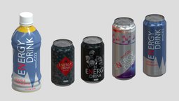 Power Energy Drink Low Poly drink, food, fruit, red, energy, pop, paul, coke, bull, logan, beverage, soda, water, prime, pepsi, fanta, ksi, asset, game, 3d, bottle, plastic, fizzy