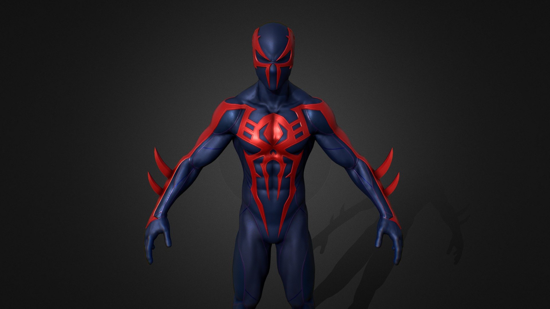 Spiderman comic books character published by Marvel Comics.
model was made on Maya, Zbrush and Blender . inspired by marvel spiderman-2099 suit.




The model has a Spider-man 2099 suit

High quality texture work.

The model come with complete 4k textures and Blender, FBX And OBJ file formats
-The model has 3 materials each material contains 5 maps Basecolor, Roughness, Metalness, Normal and Ao

All textures and materials are included and mapped. (4k resoulutions)

No special plugin needed to open scene

The model can be rigg easily
 - Spider-Man 2099 Across the Spider-Verse - Buy Royalty Free 3D model by AFSHAN ALI (@Aliflex) 3d model