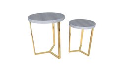Gela Set of 2 Round Tables Gray