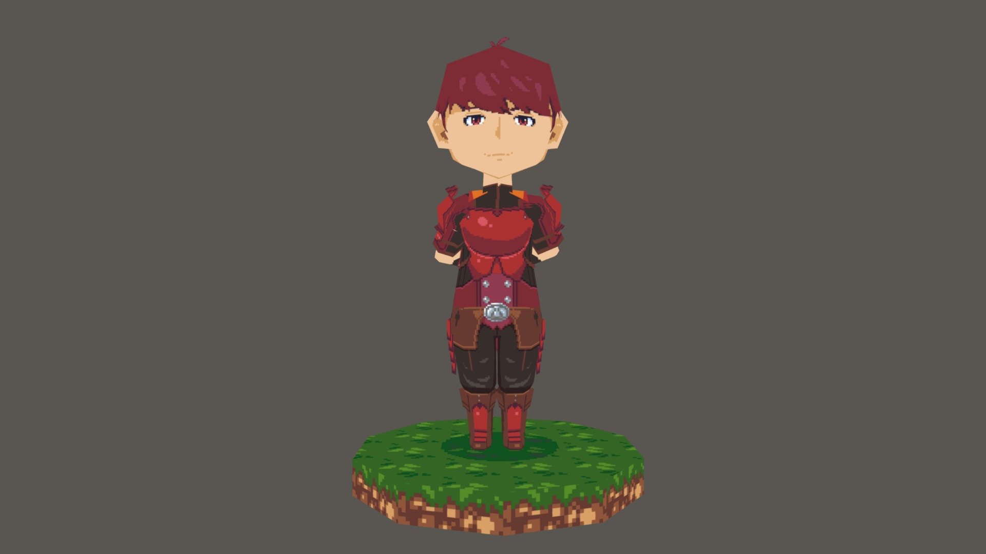 For two months or so I challenged myself to make a lowpoly Fire Emblem model until Three Houses came out - Lukas - Lowpoly Pixelart - 3D model by Lyud (@LyudS) 3d model