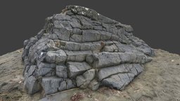 Basalt rock on beach 3df-zephyr