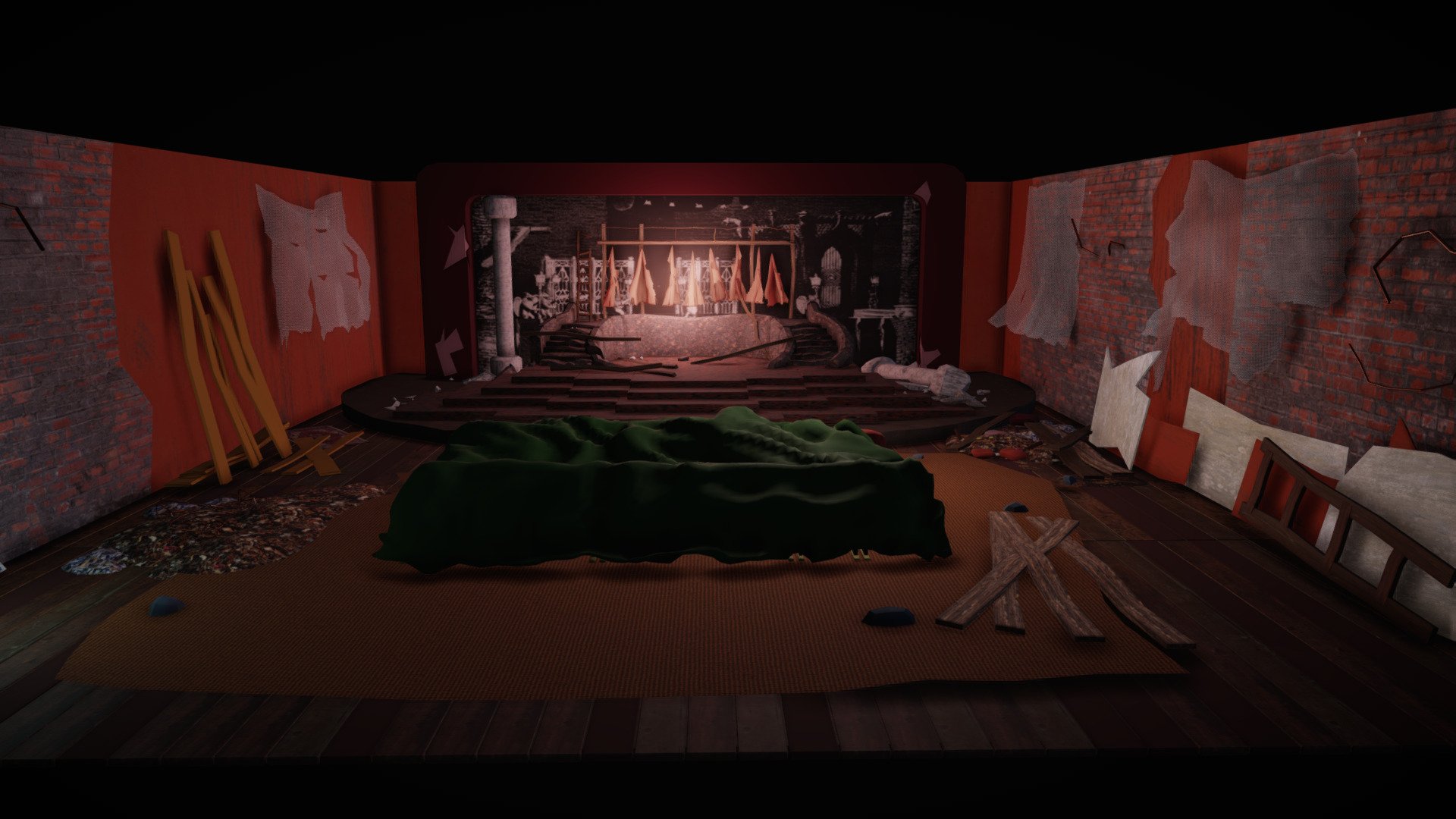 Day 2. Abandoned theater - Download Free 3D model by Olyona Kuznetsova (@olyona.kuznetsova) 3d model