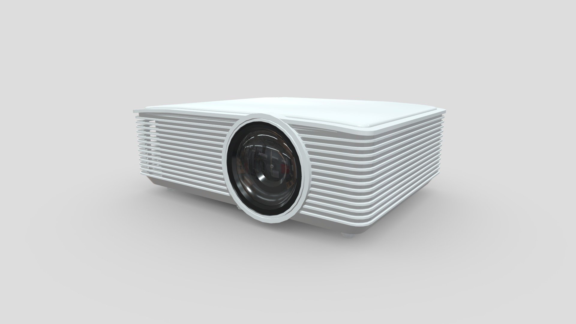 This is a low poly 3d model of genertic and unbranded white projector for presentations and video showcase - Generic white digital Projector - Buy Royalty Free 3D model by assetfactory 3d model