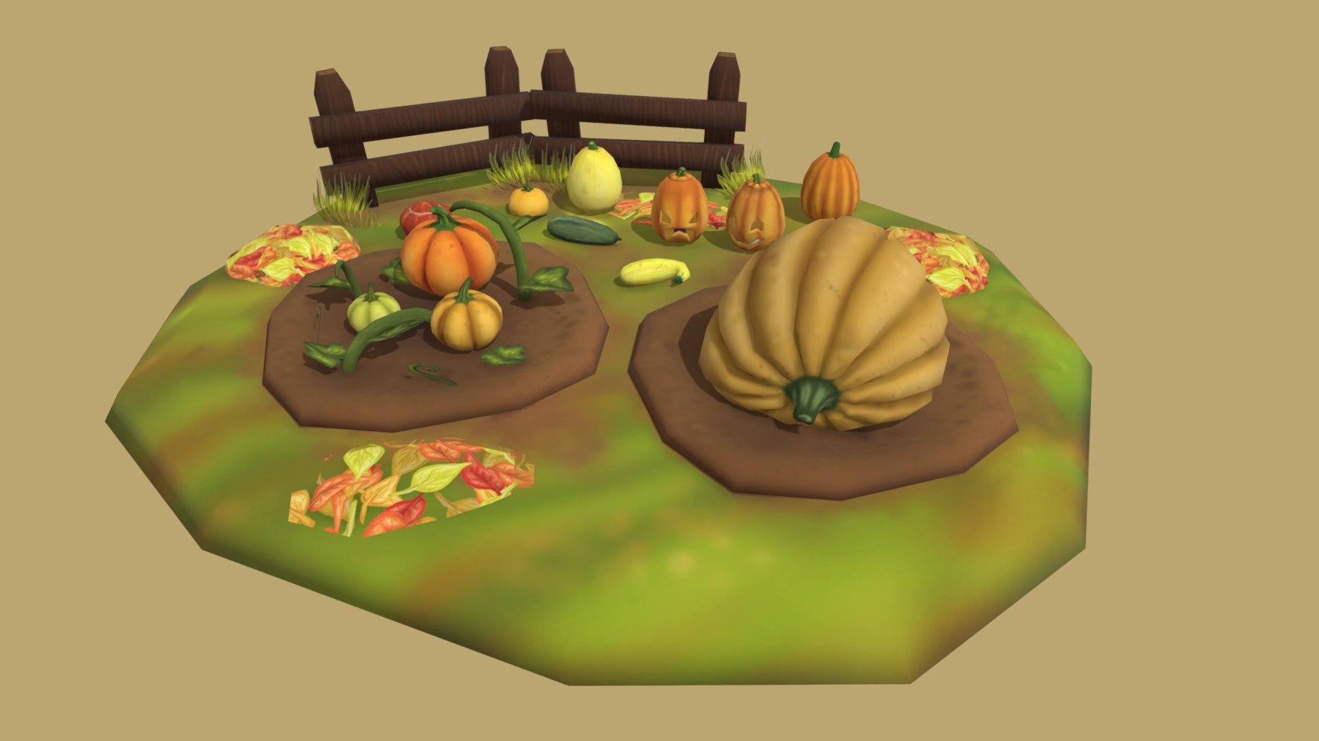 What would farm life be without a good pumpkin harvest? Not much, everyone knows that.
So here's a pumpkin bed for all those who love farm life, like me 3d model