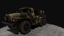 BM-21 GRAD (LOW POLY) military-vehicle