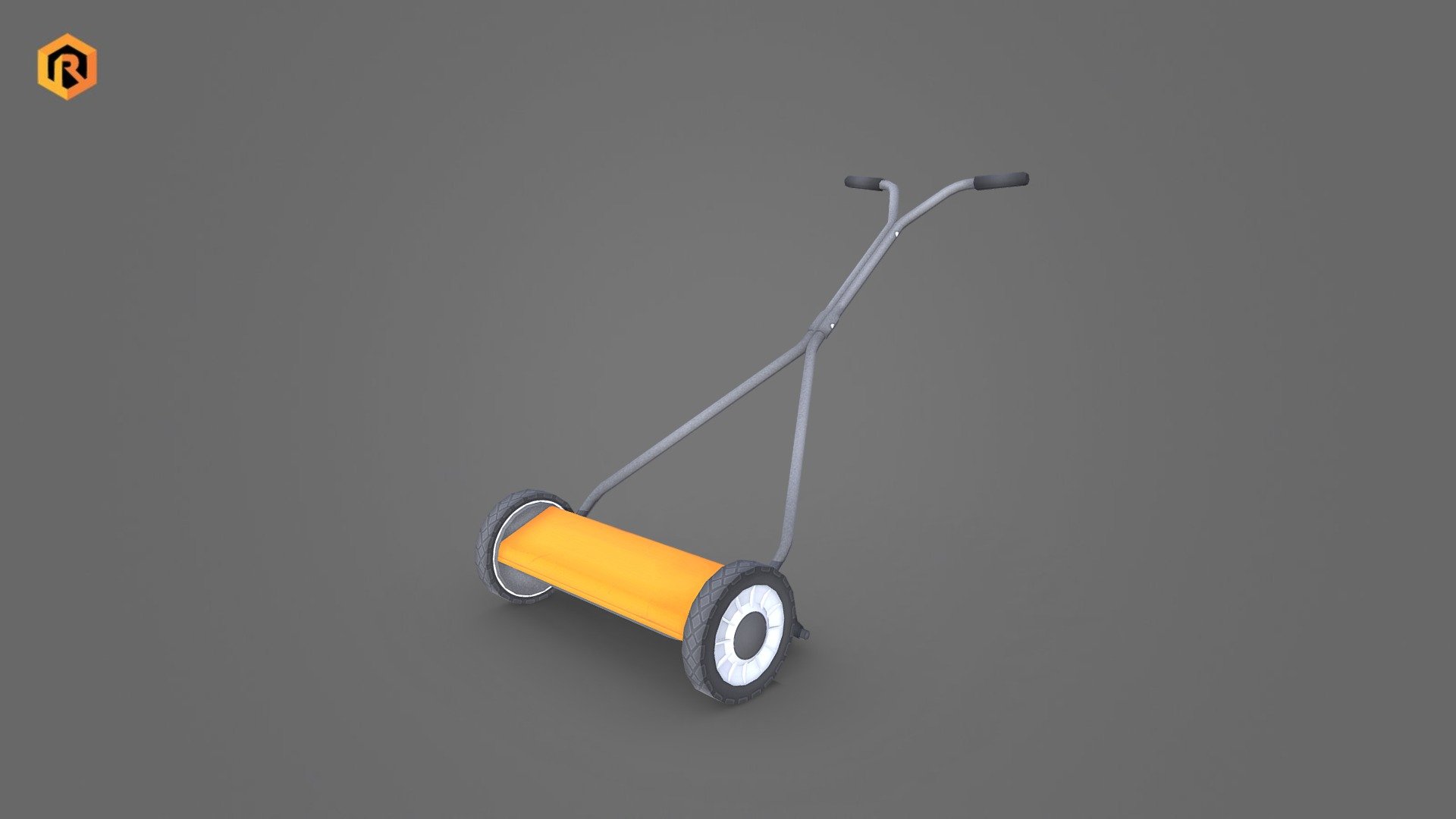Low-poly 3D model of Lawn Mower.

It is best for use in games and other VR / AR, real-time applications such as Unity or Unreal Engine.

It can also be rendered in Blender (ex Cycles) or Vray as the model is equipped with all required PBR textures.  

**You can also get this model in these bundles: ** 

https://skfb.ly/otro7 

https://skfb.ly/osCqC 

https://skfb.ly/osRTL    

Model Info:




2048 x 2048 Diffuse and AO textures

2568 Triangles

1542 Vertices

Model is correctly divided into parts to suit animation process.

Pivot points are correctly placed to suit animation process.

Model scaled to approximate real world size (centimeters).

All nodes, materials and textures are appropriately named.

More file formats are available in additional zip file on product page.

Please feel free to contact me if you have any questions or need any support for this asset.

Support e-mail: support@rescue3d.com - Push Reel Lawn Mower - Buy Royalty Free 3D model by Rescue3D Assets (@rescue3d) 3d model