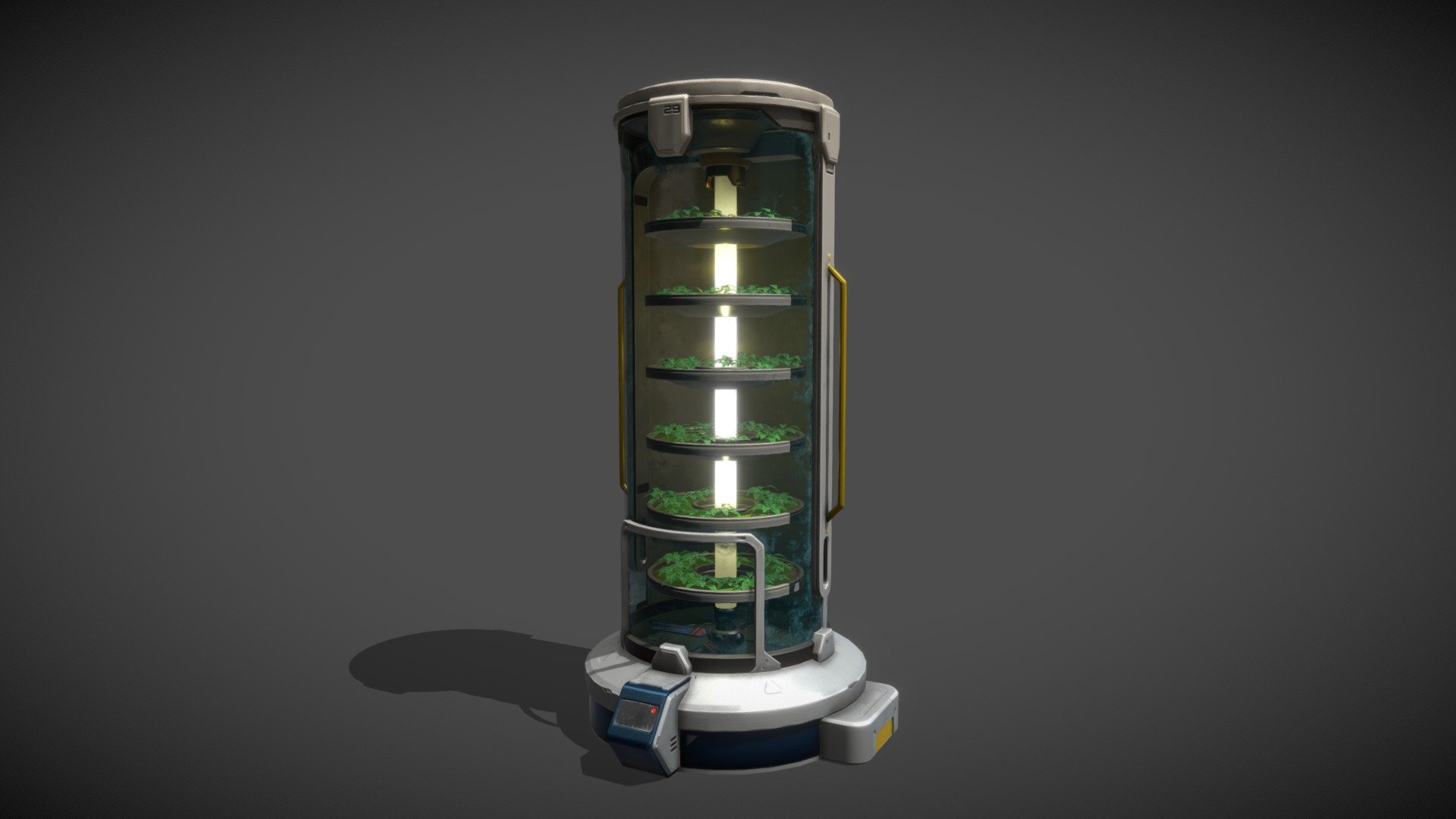 The Consept art is done by Oscar Cafaro.

I used Blender for modeling and UV mapping (switching from maya) then used Substance Painter for texturing. https://www.artstation.com/jeromeangeles - Oxygen Farm - Horizon Lunar Colony (Overwatch) - Buy Royalty Free 3D model by Jerome Angeles (@jeromeangeles) 3d model
