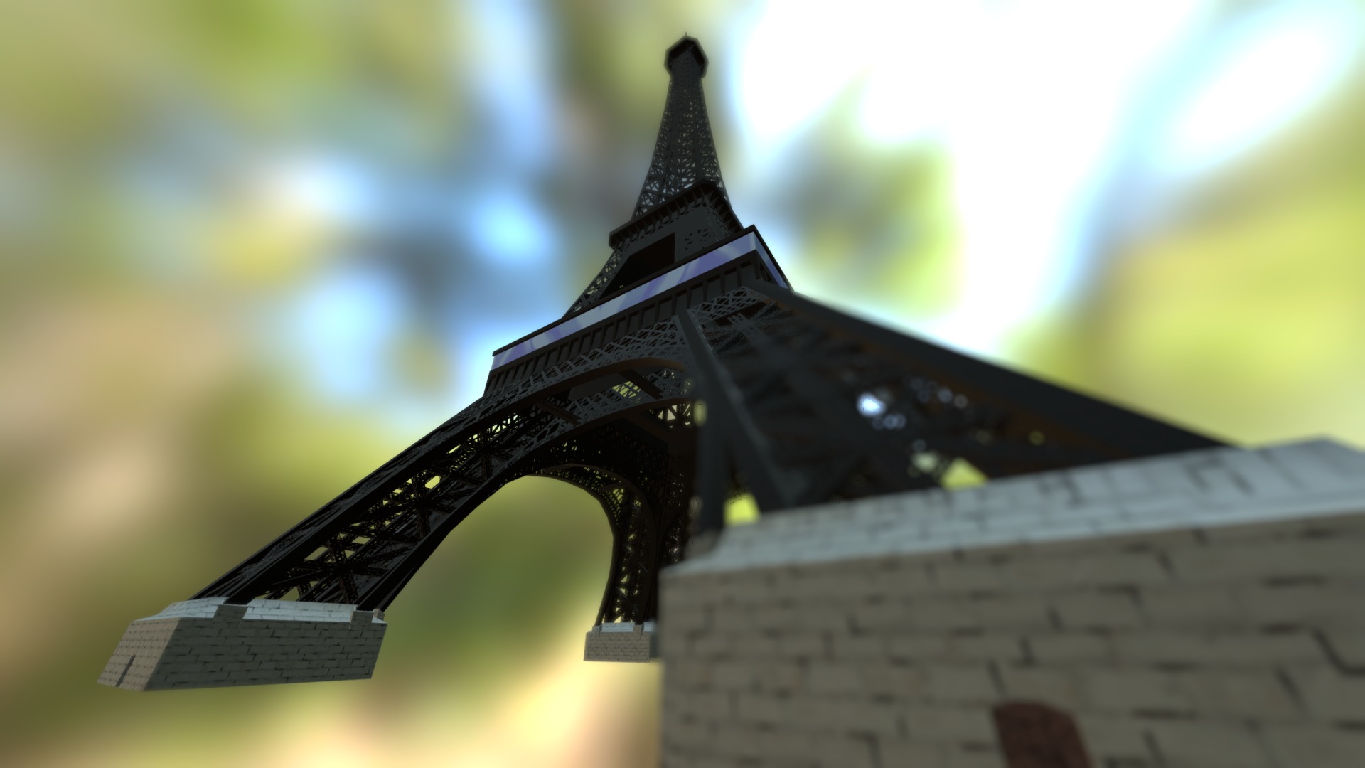 Model Made for a game - Tour Eiffel - Buy Royalty Free 3D model by BlackantMaster 3d model