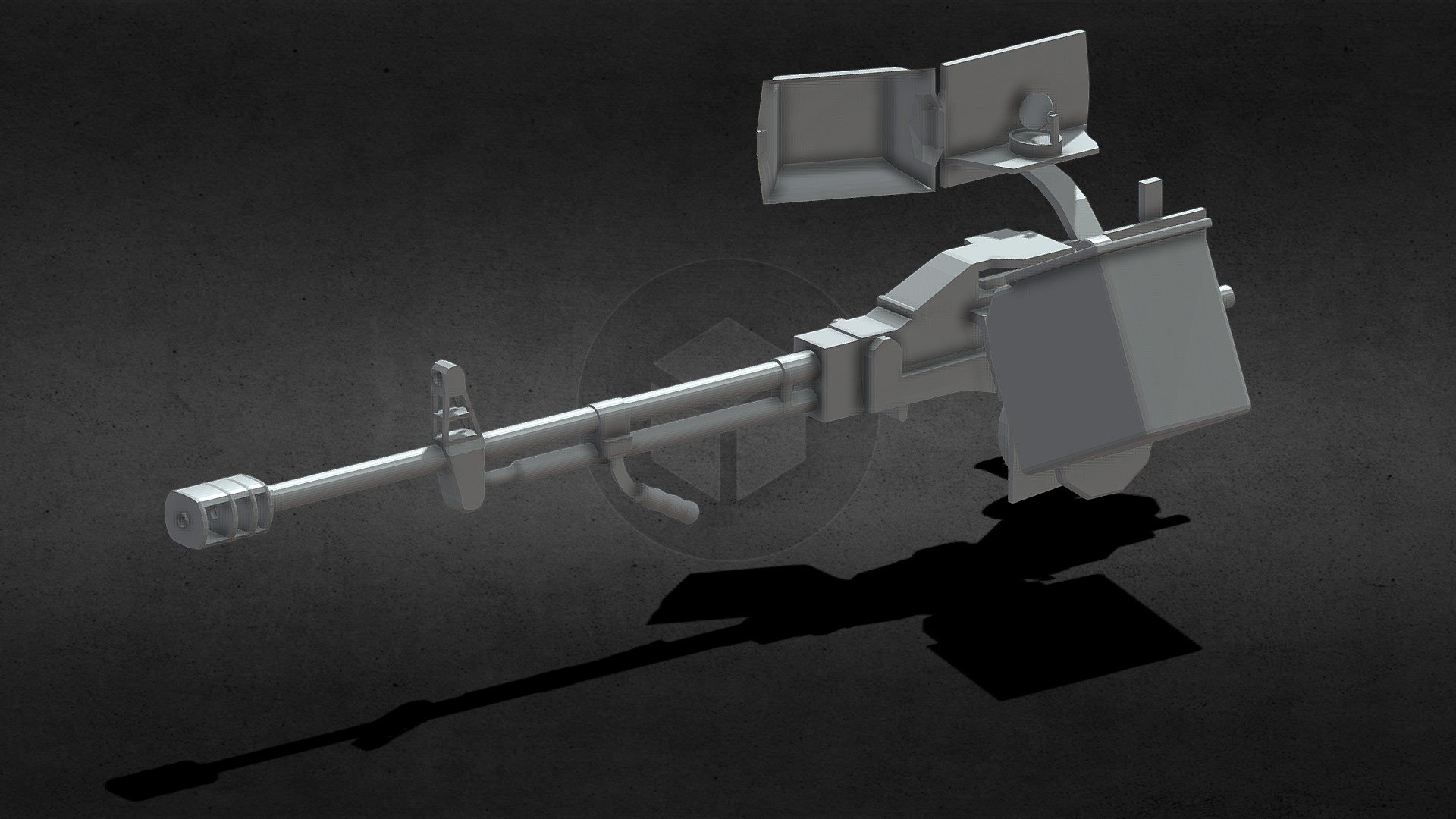 Chinese QJC88A, a DSHKM varient for vehicle mounting.
All significant parts are seperated.
Low poly.
No textures.
Unanimated 3d model