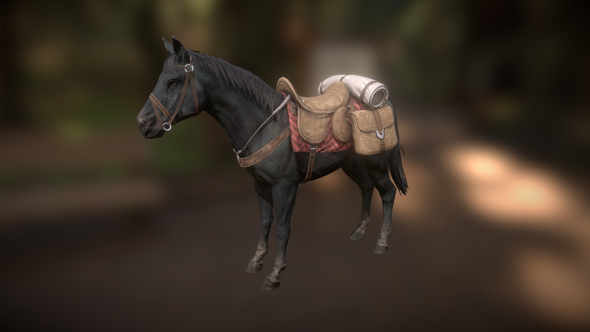 Travel Horse 4 (PBR, 2K, ANIM) - 3D model by Tokyo Designer Gakuin (@tokyodesignergakuin) 3d model