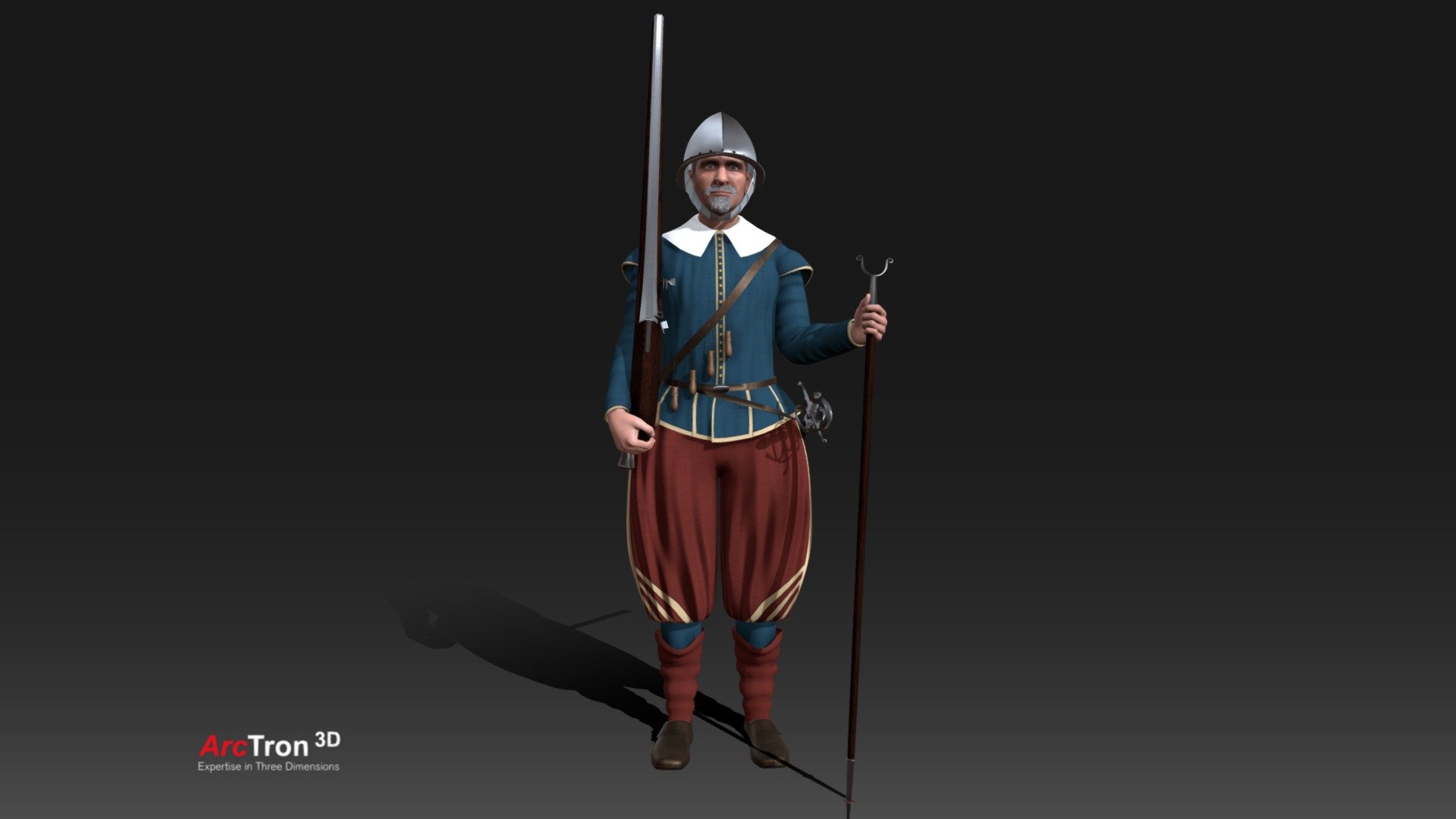 Musketier - Festung Königstein - Musketier Avatar Animation - 3D model by ArcTron 3D (@ArcTron3D) 3d model