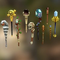 Sorceror Weapons tree, paint, bone, staff, gem, diamond, weapons, skull, dragon, magic