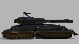 Double-Barrel Sci-Fi Heavy Tank based, tank, halo, commandandconquer, military-vehicle, 4ktextures, tank-military, sci-fi, gun, war
