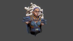 The Assassin face, sculpt, rigging, pose, 3dcoat, leagueoflegends, expression, overwatch, maya, 3d, bust, zbrush, animation