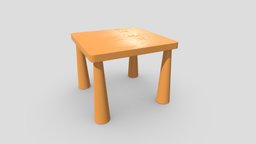 CC0 modern, stool, square, wooden, kids, kid, playing, sitting, children, prop, shape, seat, classic, play, seating, sit, cabinet, dining, houseware, childhood, cc0, publicdomain, free3d, lowpoly, design, wood, free, decoration, plastic