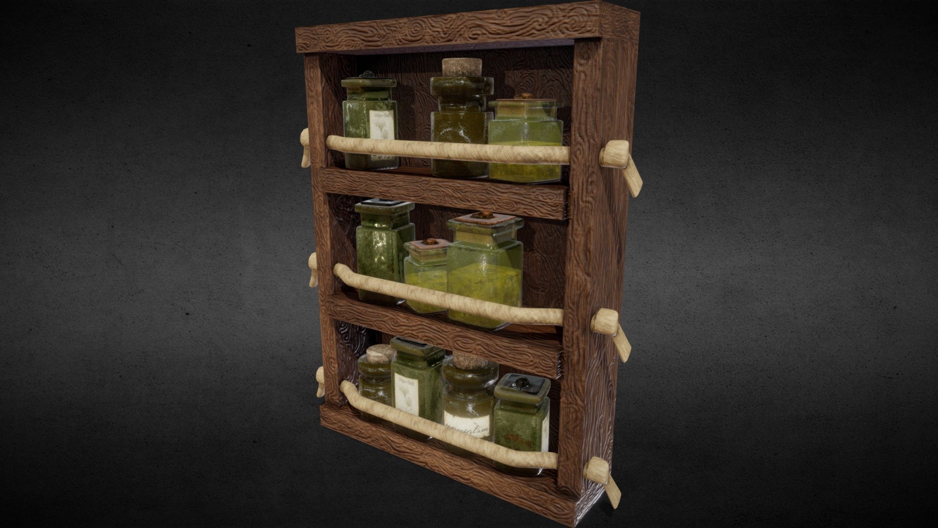 &ldquo;Potions, Herbs, small magical Equipment - everything fits in this wooden shelf.
