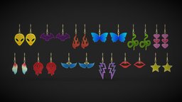 Neon Rimless Earrings jewellery, heart, bat, , punk, jewelry, dragonfly, fashion, lips, wings, accessories, angel, pack, cloud, snake, holo, flame, ufo, butterfly, ar, shiny, stars, snakes, accessory, ear, earrings, star, angeles, instagram, piercing, reflective, earing, smiley, piercings, heartshaped, fashion-style, lighting, low-poly, lowpoly, "rimless", "instagramfilter", "angel-wings"