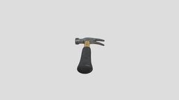 Wooden Hammer with Plastic Grip Asset hammer, metal, tool, iron, toolbox, hammered, hammerhead, assets-game, toolshed, asset, game, gameart, gameasset, wood, factory, black, gameready, steel, factoryenvironmentcollection