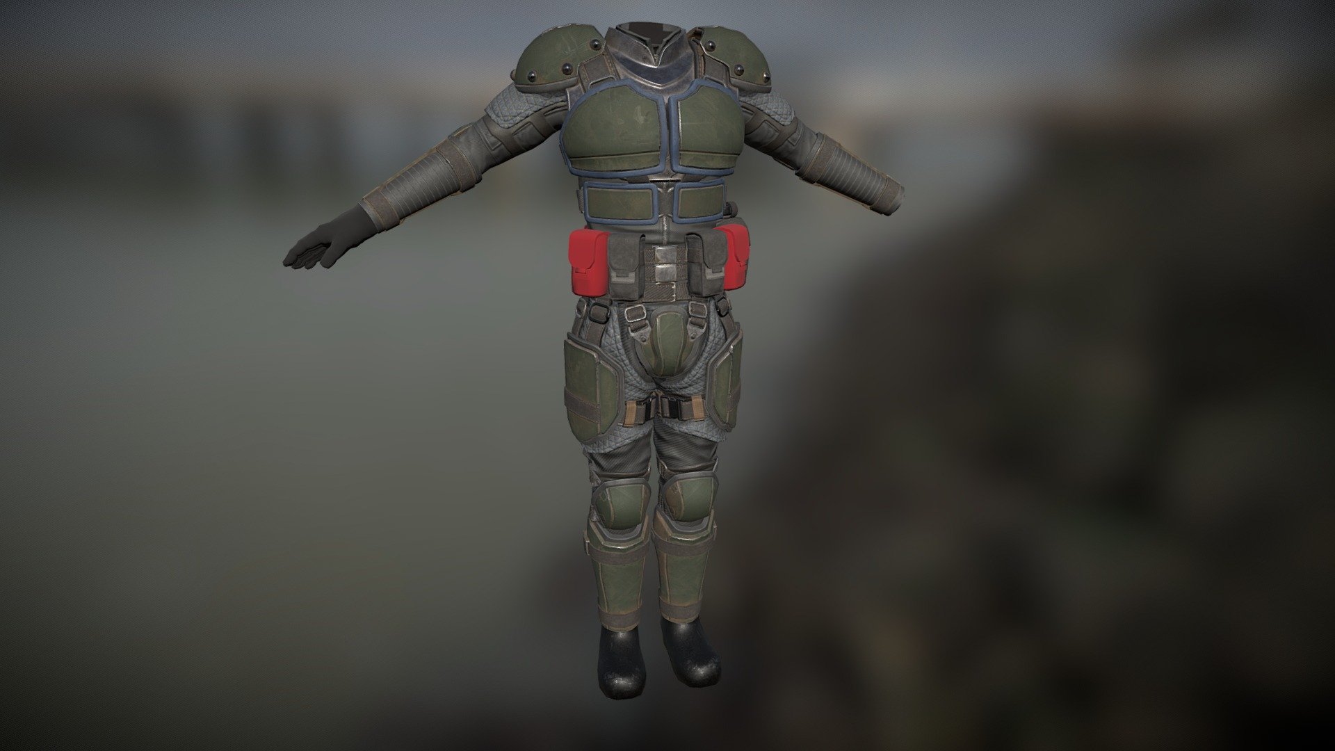 Current preview has  placeholder materials - Fallout BoS combat armor preview 2 - 3D model by curhaj 3d model
