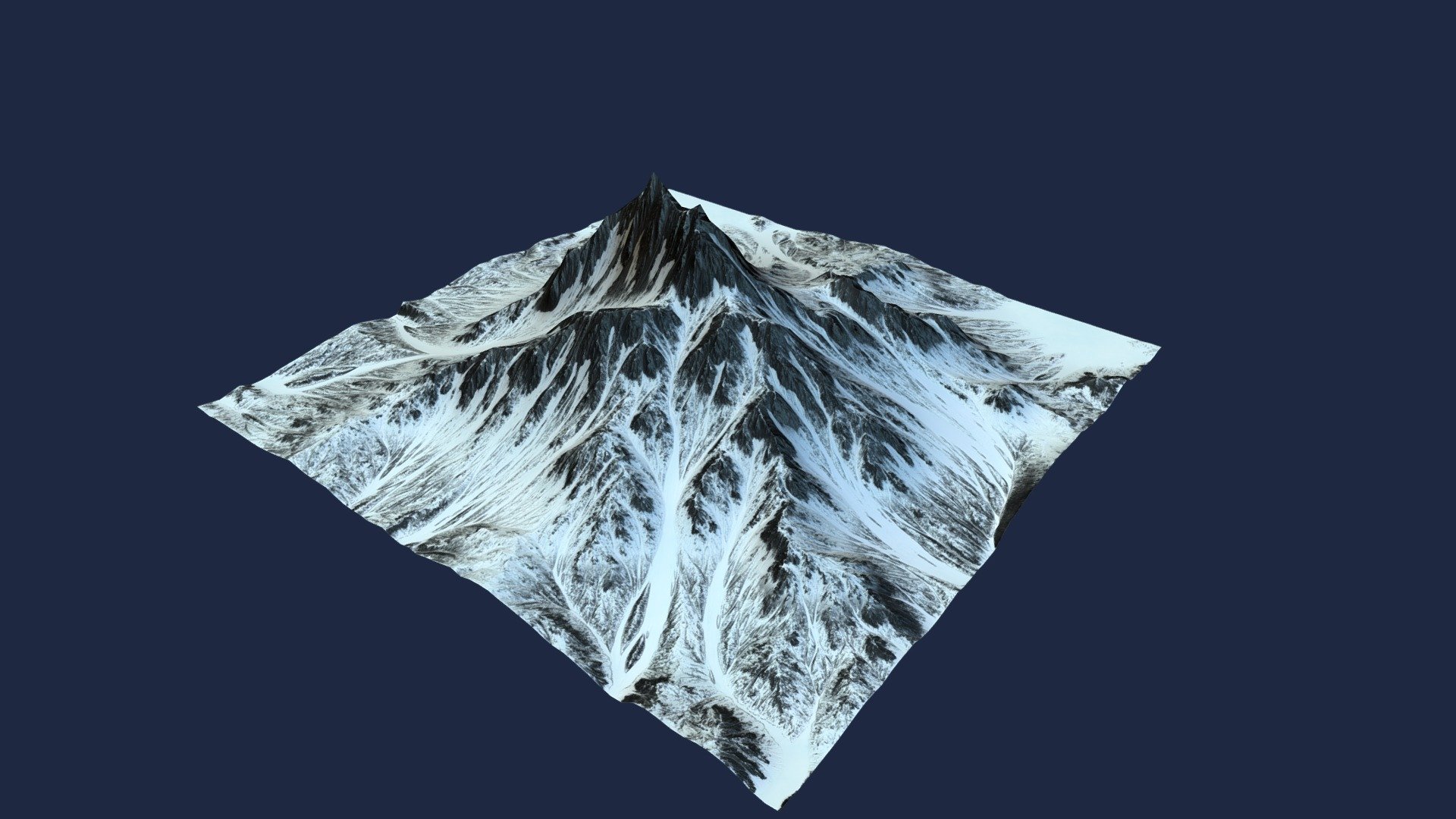 Low poly background mountain 4 made and texture in World Machine 3d model